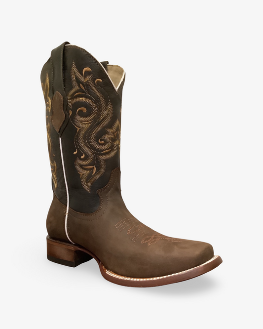 Quincy Chocolate Square Toe Men Western Boots