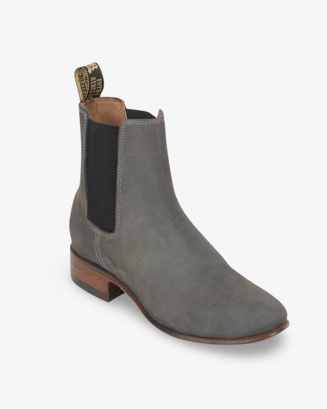 Quincy Boots Grey Nobuck Leather Botin Charro