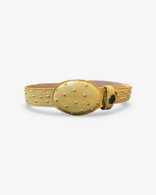 Arles 001 Ostrich Print Leather Belt