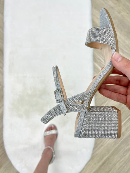 Delicious Ulicia Chunky Sparkly Heel