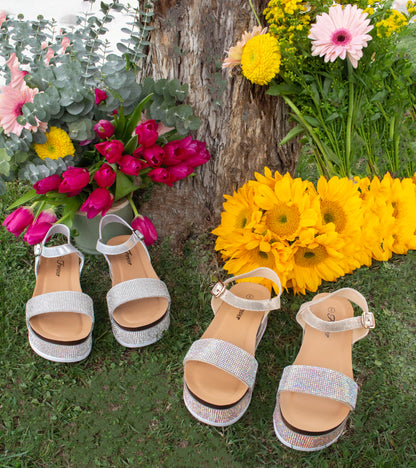 Forever Lajolla  Platform Rhinestone Sandals