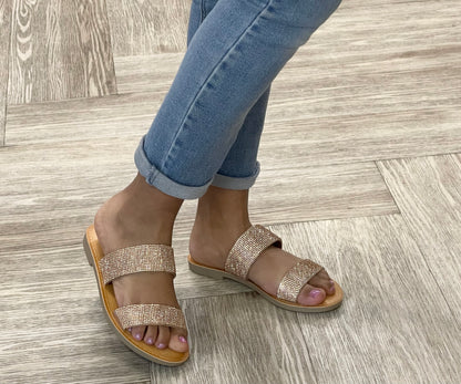 Soda Among Rhinestone Sandal