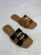 Load image into Gallery viewer, Soda Feng Gold Buckle Sandals
