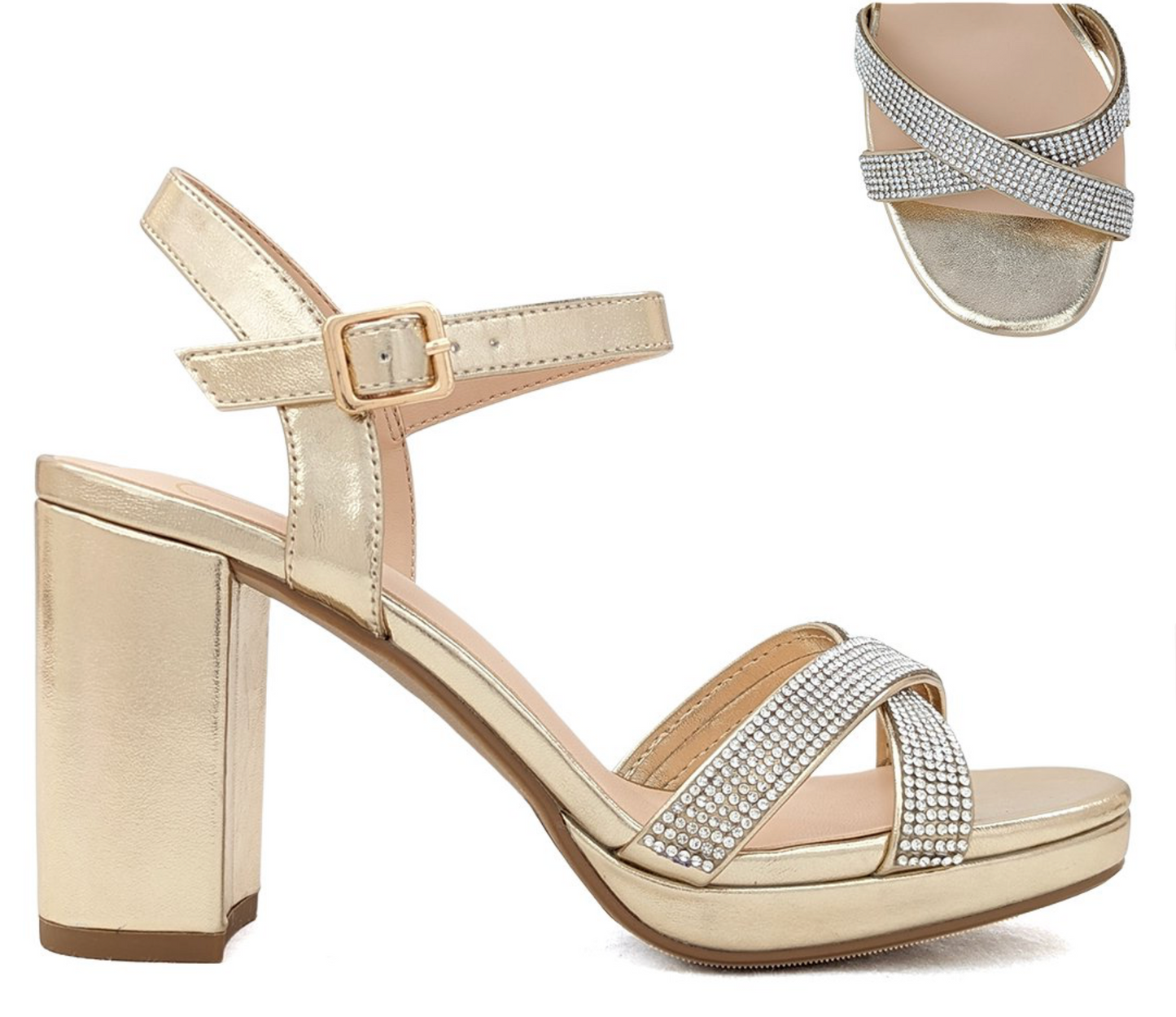 Delicious Fatima Rhinestone Platform Heel