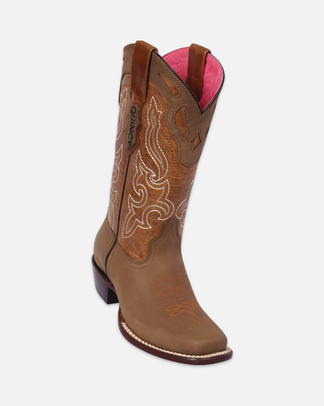 Quincy Boot Tan Leather Square Toe with Cushioned Insole Boot