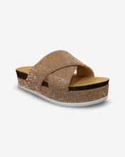 Load image into Gallery viewer, Forever Lajolla-80 Rhinestone Platform Slide Sandals
