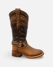 Load image into Gallery viewer, Quincy Boots Brown Cow Leather Wide Square Toe Boot
