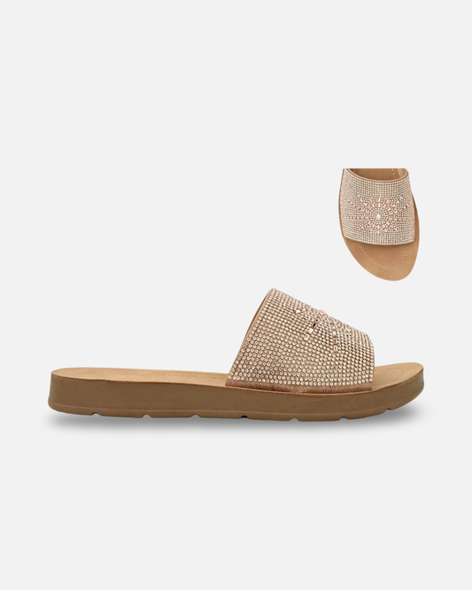 Soda Tract Rhinestone Platform Sandal