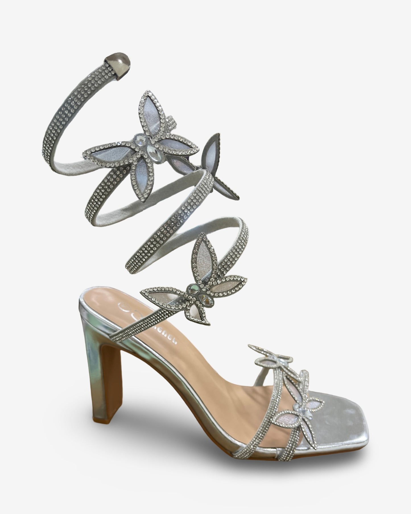 Forever Lottery Rhinestone Lace Up Heel