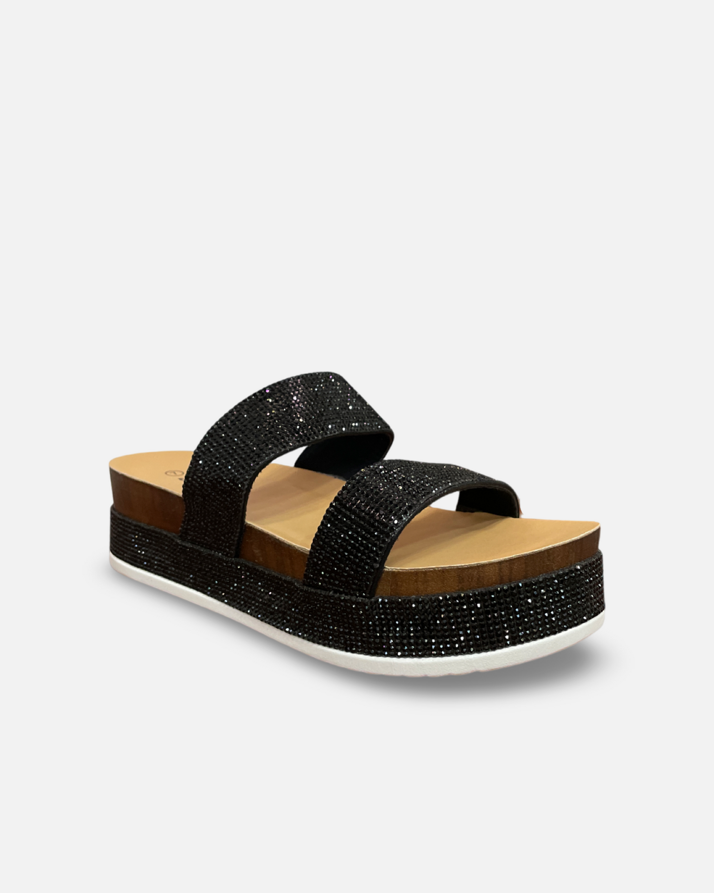 Forever Lajolla Rhinestone Platform Slide Sandal