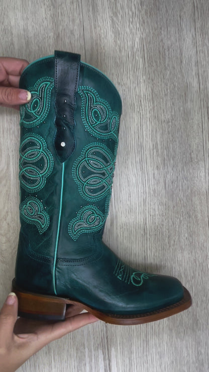 Arles Turquoise Women Riding Boot