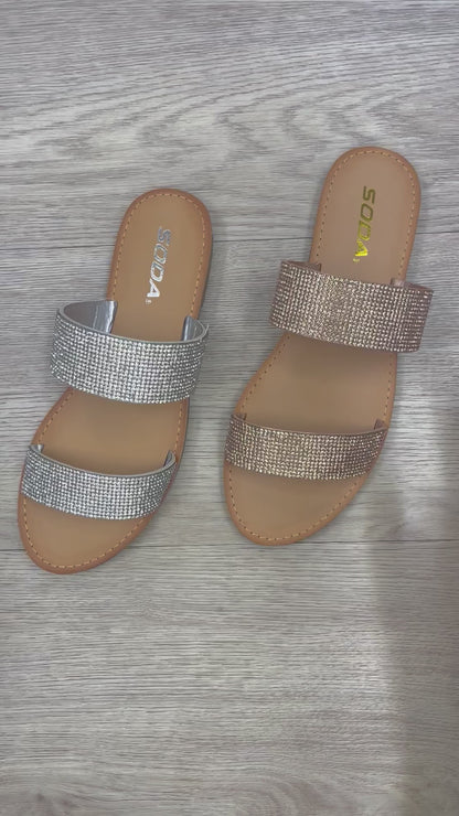 Soda Among Rhinestone Sandal