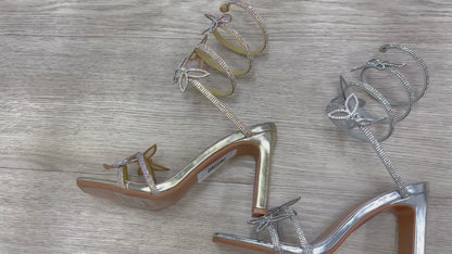 Forever Lottery Rhinestone Lace Up Heel