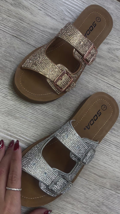 Soda Karin Rhinestone Platform Sandal