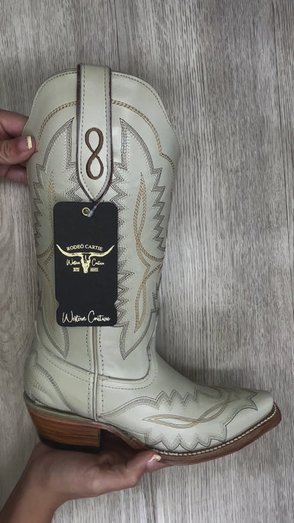 Arles Amelia Bone Leather Western Boot