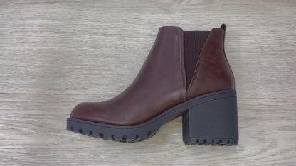 Soda Origami Chunky Heel Ankle Boot