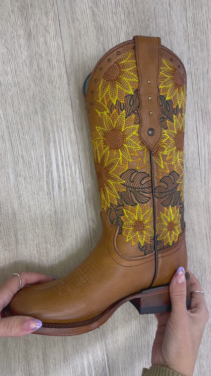 Quincy Q322GB5251 Honey Square Toe Western Boot On Sale*