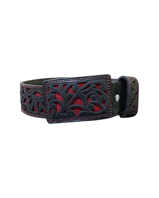 Chaparral Quemado Navajeado Guias Fondo Rojo Belt