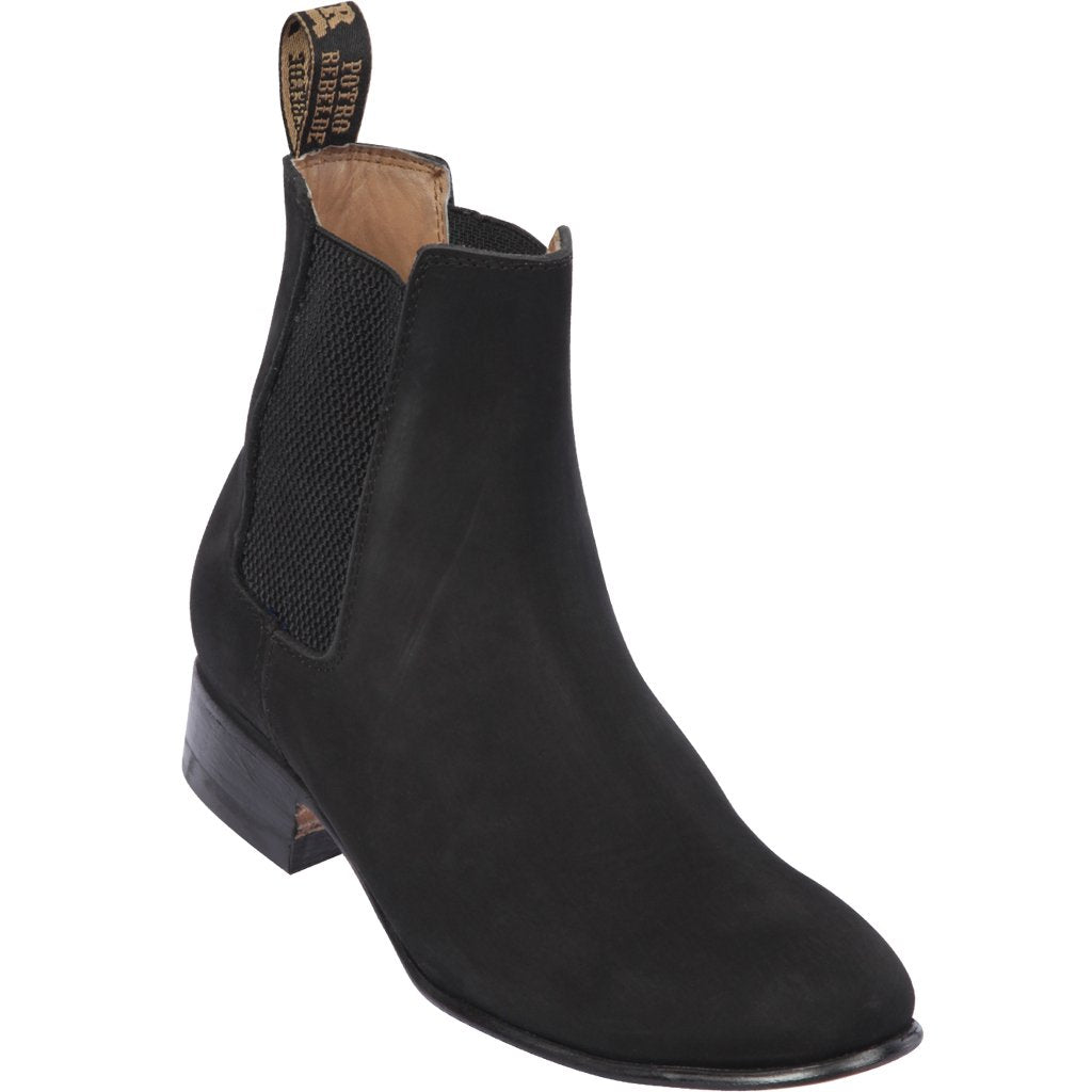 Quincy Boots Black Nobuck Leather Botin Charro
