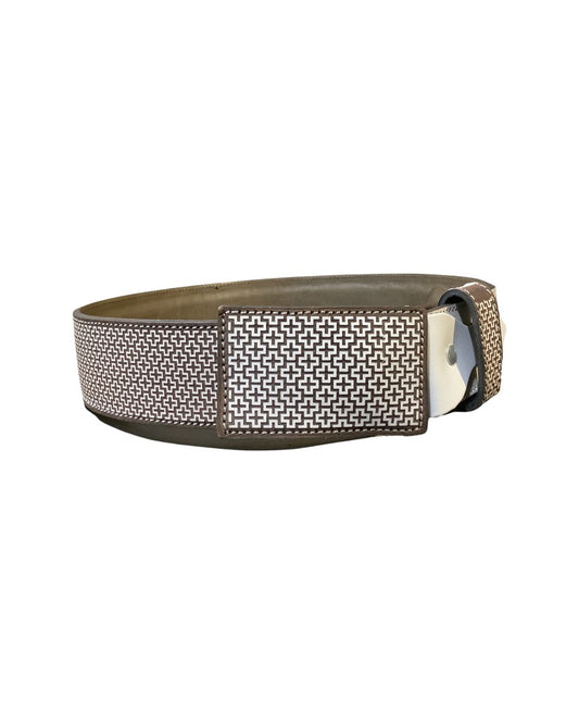 Chaparral Quemado Pintado Cruces Leather Belt