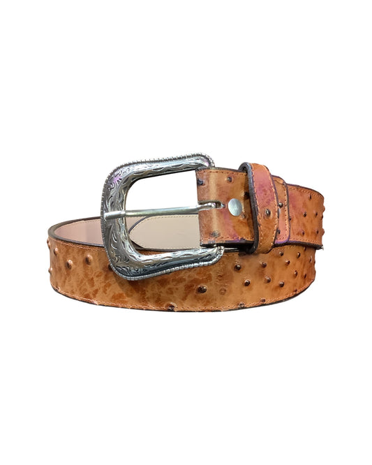 Arles BD701 Ostrich Print Leather Belt*