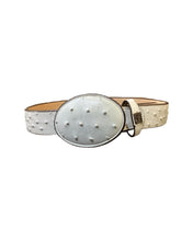 Load image into Gallery viewer, Arles 001 Ostrich Print Leather Belt
