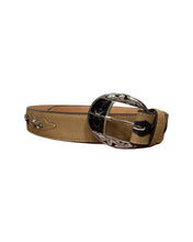 Load image into Gallery viewer, Quincy Honey/blk Leather Belt*
