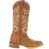 Load image into Gallery viewer, Quincy Boots Sunflower Tan Leather Wide Square Toe Boot
