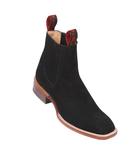 Load image into Gallery viewer, Quincy Boot Black Nobuck Leather Square Toe Botin Charro
