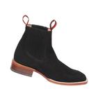Load image into Gallery viewer, Quincy Boot Black Nobuck Leather Square Toe Botin Charro
