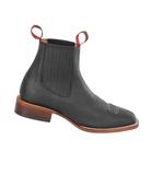 Load image into Gallery viewer, Quincy Boots Black Rhino Leather Wide Square Toe Botin Charro
