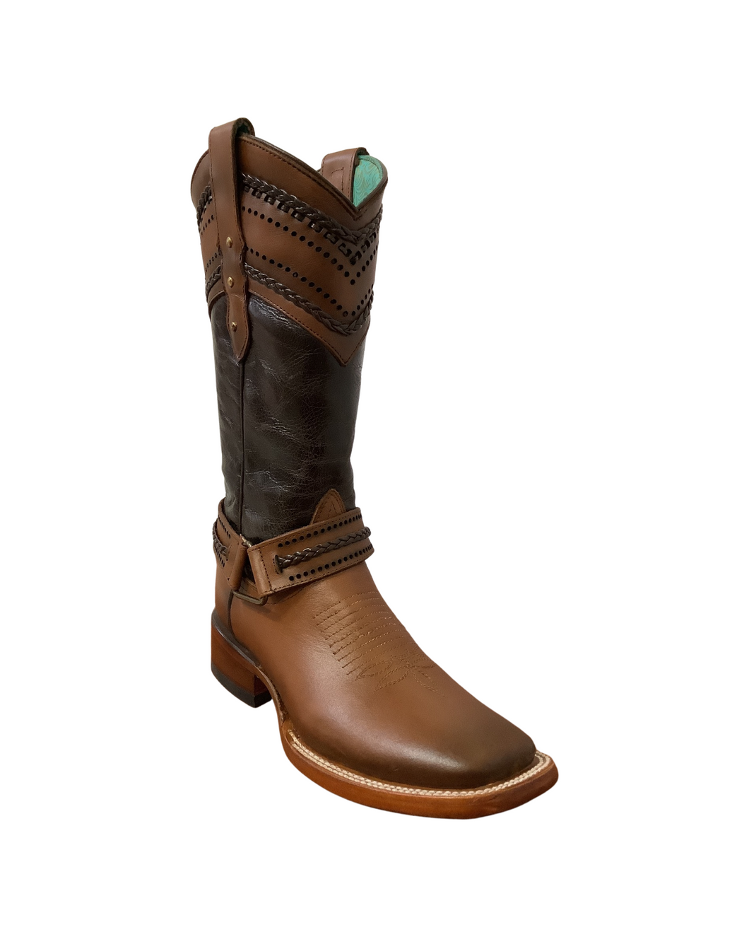 Quincy Boots Brown Cow Leather Wide Square Toe Boot