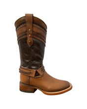 Load image into Gallery viewer, Quincy Boots Brown Cow Leather Wide Square Toe Boot
