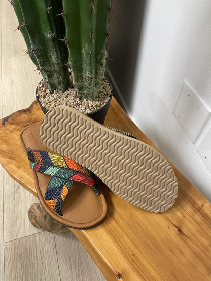 Arles Artisanal Leather Multicolor Men Sandals