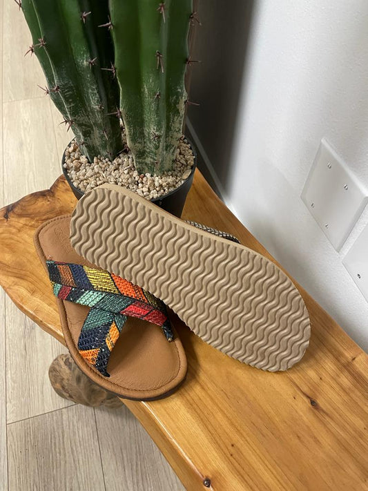 Arles Artisanal Leather Multicolor Men Sandals