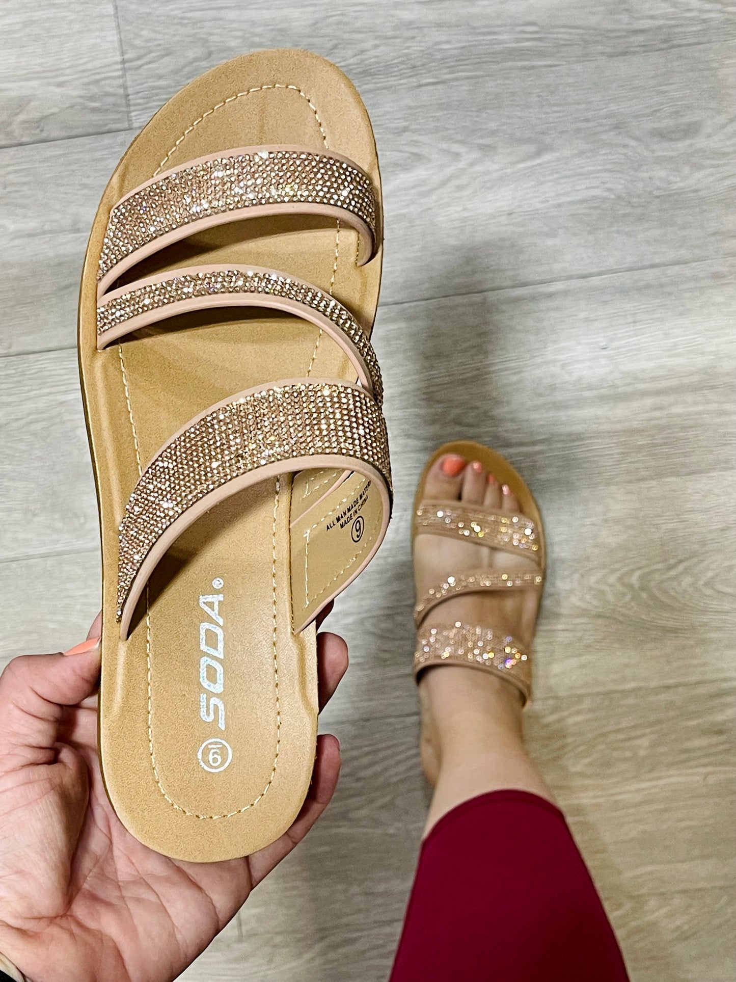 Soda Zeal Rhinestone Sandal